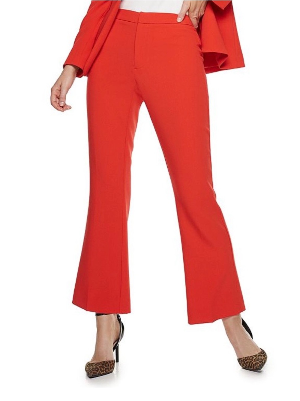 Women’s Dark Orange Tailored Flare Pants (size 14)